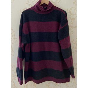 Mens Size XL Johnny Walker 100% Cashmere Stripe Turteneck Sweater